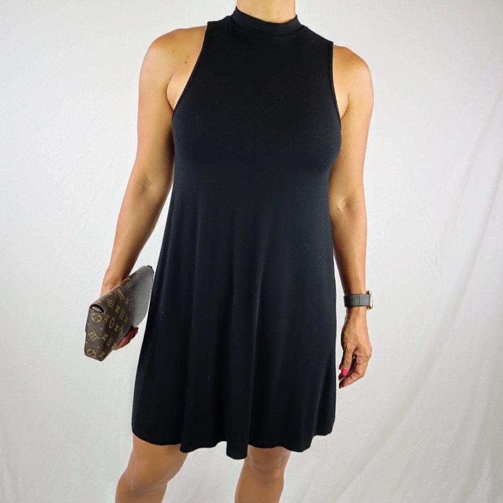 Topshop Black Stretchy Black Shift Dress - Picture 2 of 10
